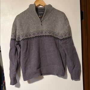 Woolrich Heather Gray and Lavender Knit Sweater